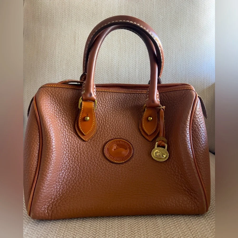 Dooney & Bourke Brown Pebbled Leather Satchel